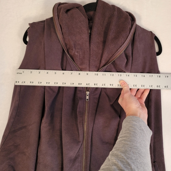 Men’s Sz 10 All Saints Spitafields Brown Cotton Distressed Festival Hooded Vest - Picture 5 of 14